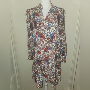 Loft Peacock Floral Dress